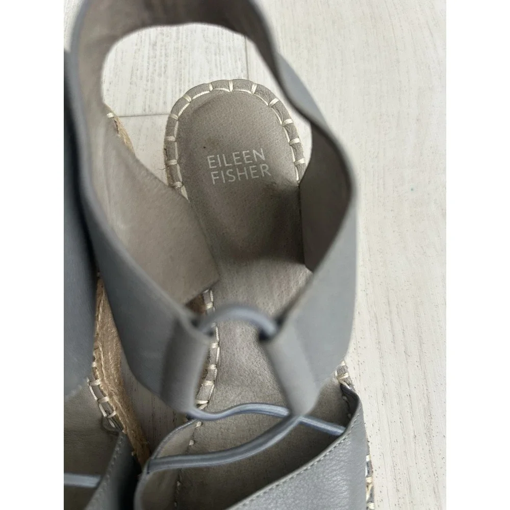 Eileen Fisher Gray‎ Open Toe Espadrilles Size 7